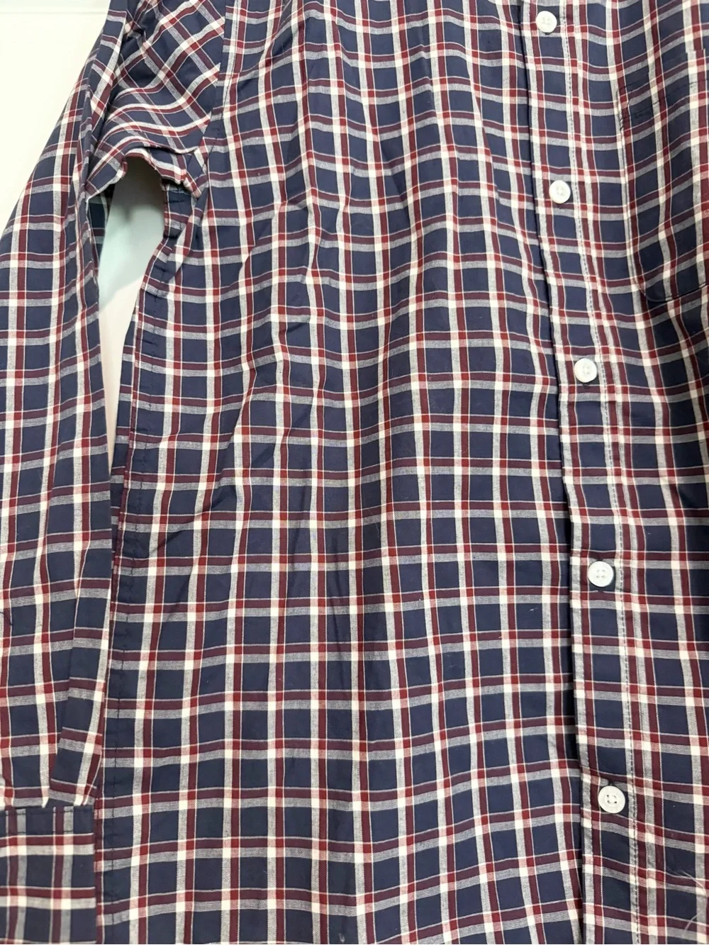Old Navy Navy and White Plaid Button-Down Shirt